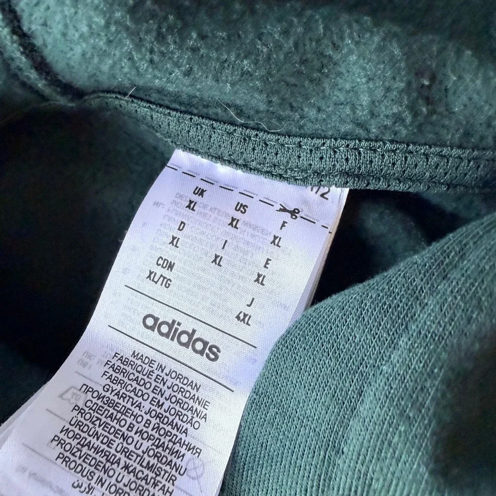 Adidas Mens‎ Zippered Chest Pocket Hoodie Dark Green XL Fleece workout Pullover